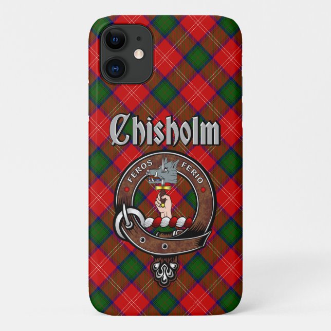 Chisholm Clan Abzeichen & Tartan Phone Case (Rückseite)