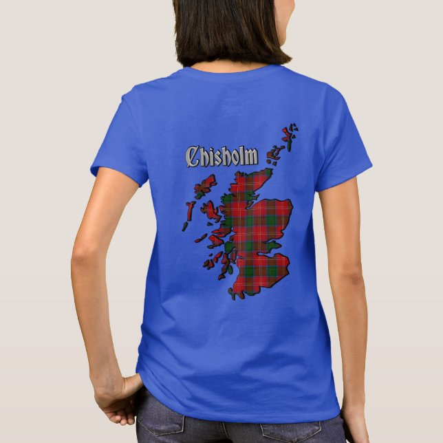 Chisholm Clan Abzeichen & Tartan T-Shirt (Rückseite)
