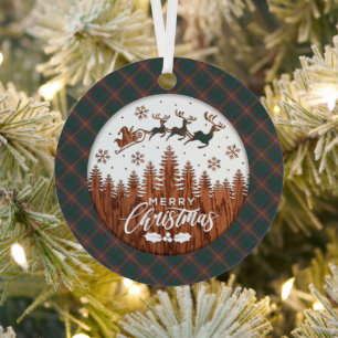 Chisholm Hunting Ancient Tartan Weihnachten Ornament Aus Metall