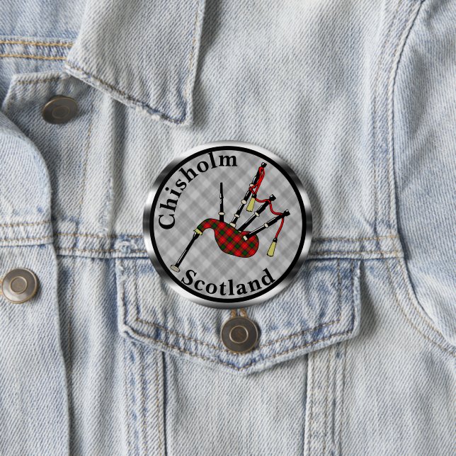 Chisholm Tartan Bagpipe Button (Beispiel)