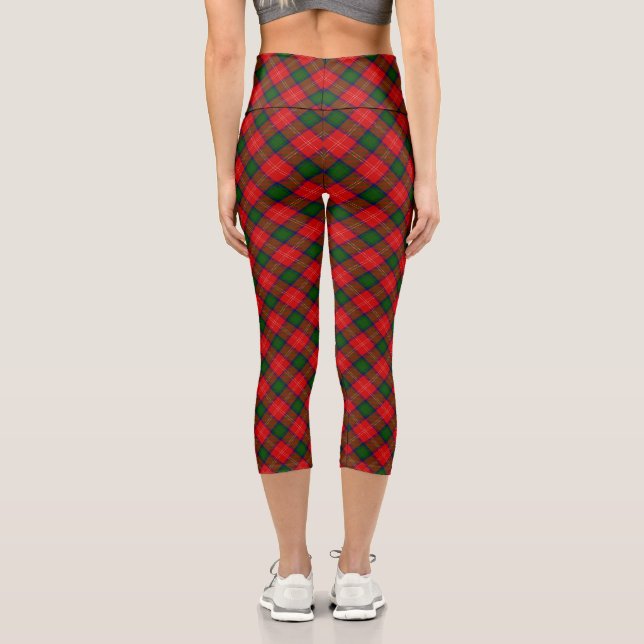 Chisholm Tartgrün kariert Capri Leggings (Rückseite)