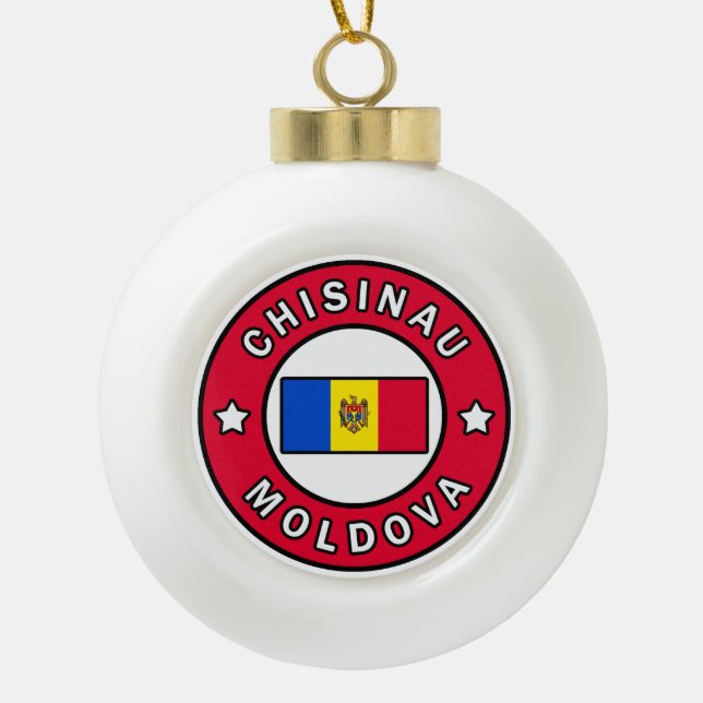 Chisinau Moldau Keramik Kugel-Ornament (Vorderseite)