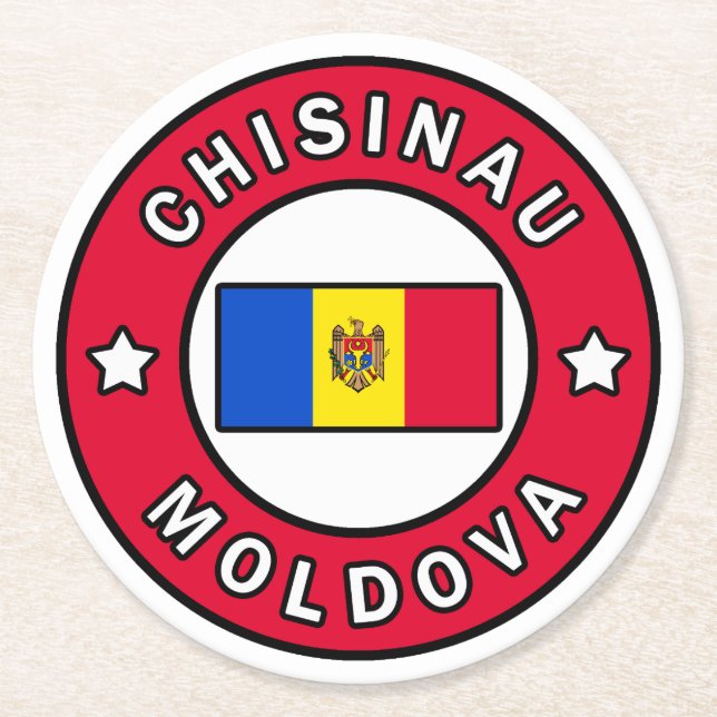 Chisinau Moldau Runder Pappuntersetzer (Vorderseite)