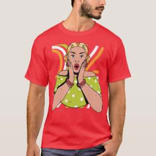 Chisme Art Portrait of Young Woman Gossip AT T-Shirt