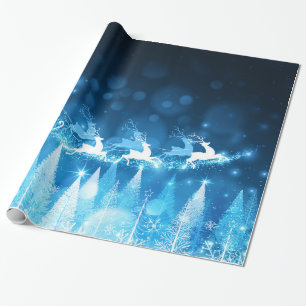 Chistmas Feiertag - blaue Sankt und Geschenkpapier