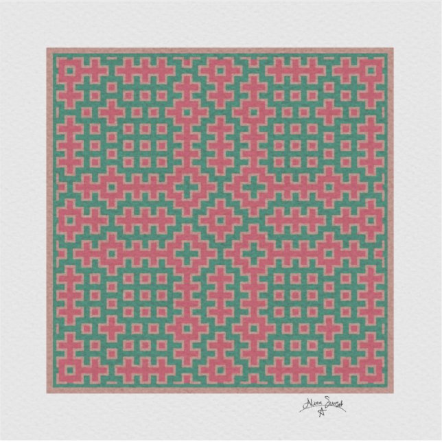 Chistmas Themed, Hitomezashi inspirierte Tile Aufkleber (Vorderseite)