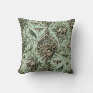 Chitinous Elegy - Gothic Insect Wallpaper Design Kissen