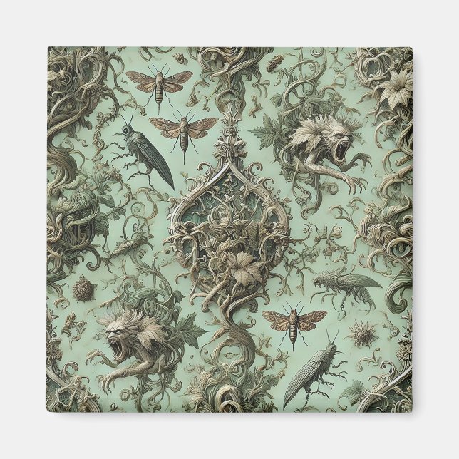 Chitinous Elegy - Gothic Insect Wallpaper Design Magnet (Vorne)