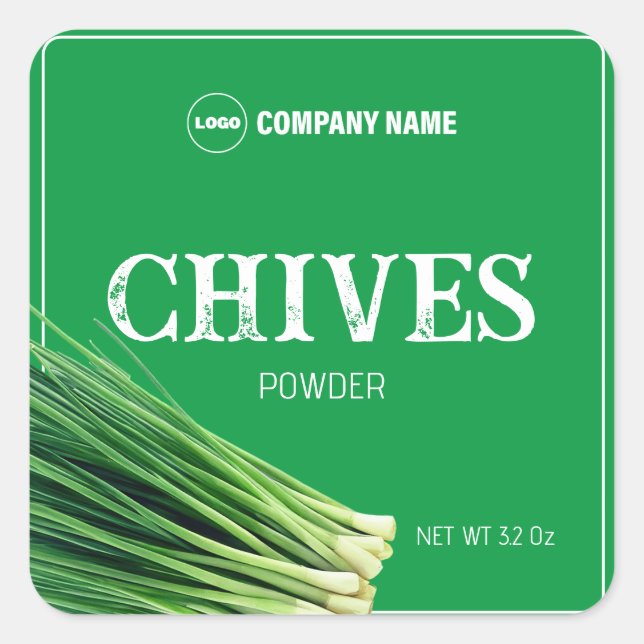 Chives Gewürzetikett, kundenspezifisch Aufkleber (Vorderseite)
