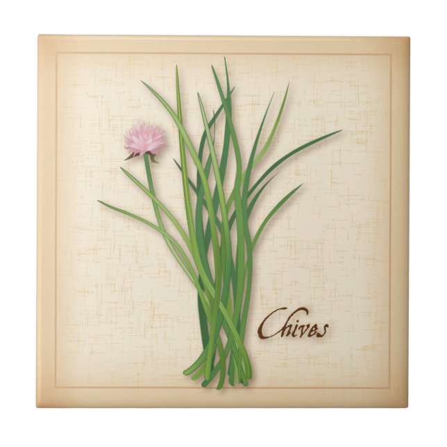 Chives Herb Keramik Tile Fliese (Vorderseite)