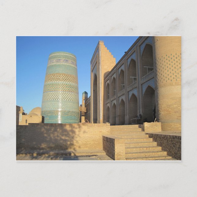 Chiwa, Chiwa, Usbekistan Kalta-Minor-Minarett Postkarte (Vorderseite)