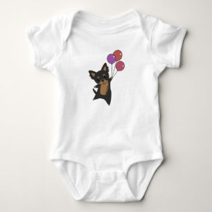 Chiwawa Hund fliegt mit Balloons Baby Strampler