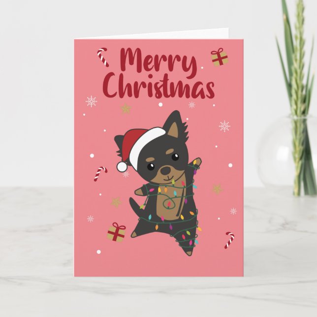 Chiwawa Noël Chien Animaux d'hiver Chiens Carte (Devant)