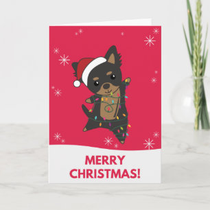Chiwawa Weihnachtshund Wintertiere Hunde Karte