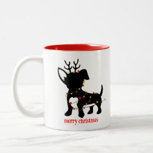 Chiweenie Christmas Lights Zweifarbige Tasse