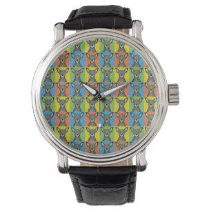 Chiweenie HundeCartoon Pop-Kunst Armbanduhr