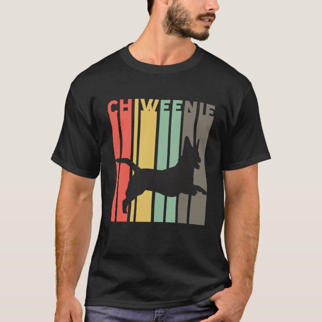Chiweenie Silhouette - niedliches Chiweenie T-Shirt (Vorderseite)