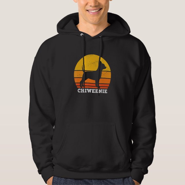 Chiweenie Sunset Retro Vintag Chiweenie Dog Lover Hoodie (Vorderseite)