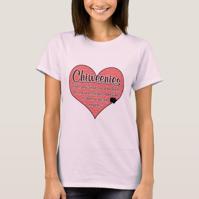 Chiweenie Tatze druckt Hunde Humor T-Shirt (Vorderseite)