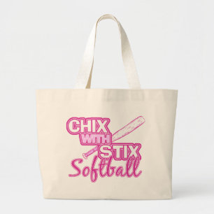 Chix mit Stix Softball Jumbo Stoffbeutel