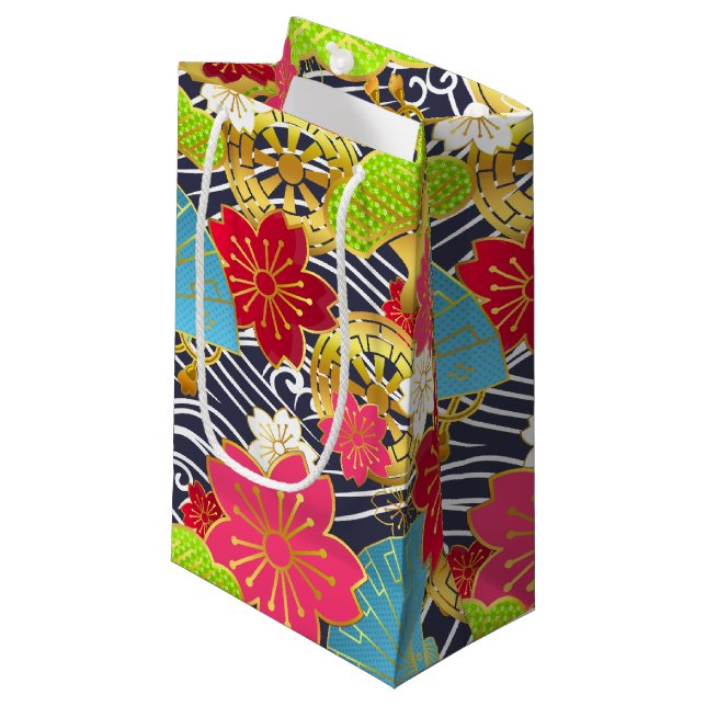 Chiyogami-Washi Geschenktasche Kleine Geschenktüte (Vorderseite Schrägansicht)