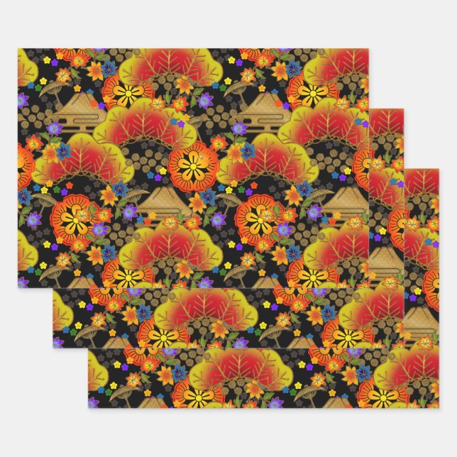 Chiyogami Yuzen Washi Style motif papier enveloppe (Lot)