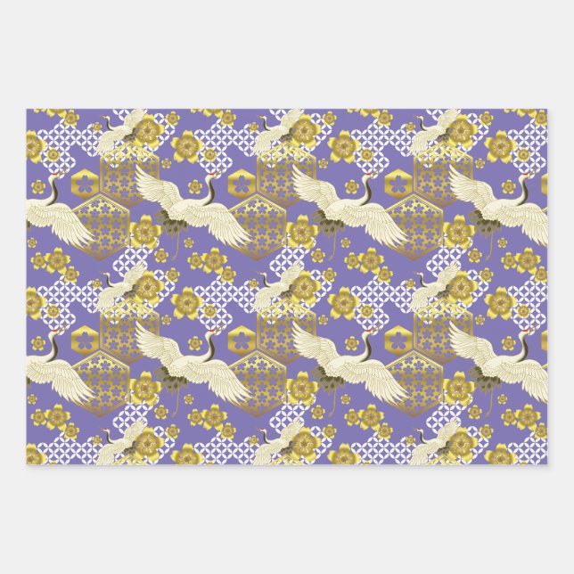 Chiyogami Yuzen Washi Style Muster Geschenkpapier Set (Vorderseite)