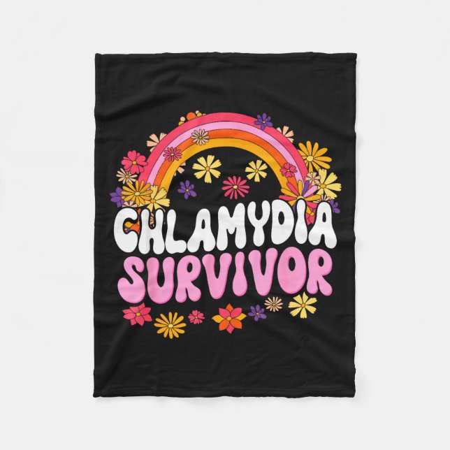 Chlamydia Survivor Funny Graphic  Fleecedecke (Vorderseite)