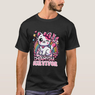 Chlamydia-Überlebender Lustige Katze Sarkastischer T-Shirt