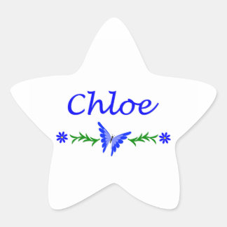Chloe (Blauer Schmetterling) Stern-Aufkleber