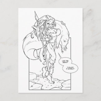 Chloe Cavegirl Postkarte