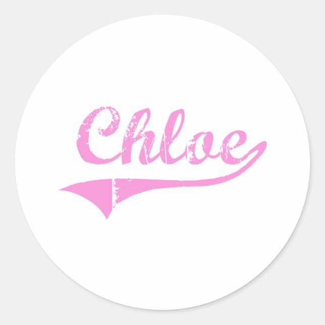 Chloe Classic Style Name Runder Aufkleber (Vorderseite)
