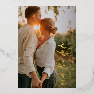 Chloe Elegant Wedding Save the Date Folieneinladung