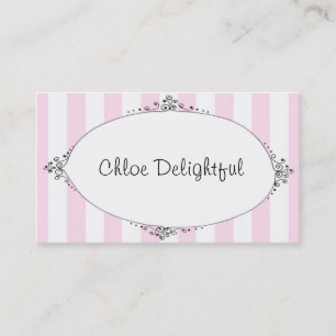 Chloe herrliches Rosa Stripes Telefonkarten Telefonnummerkarte