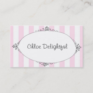 Chloe herrliches Rosa Stripes Telefonkarten Telefonnummerkarte