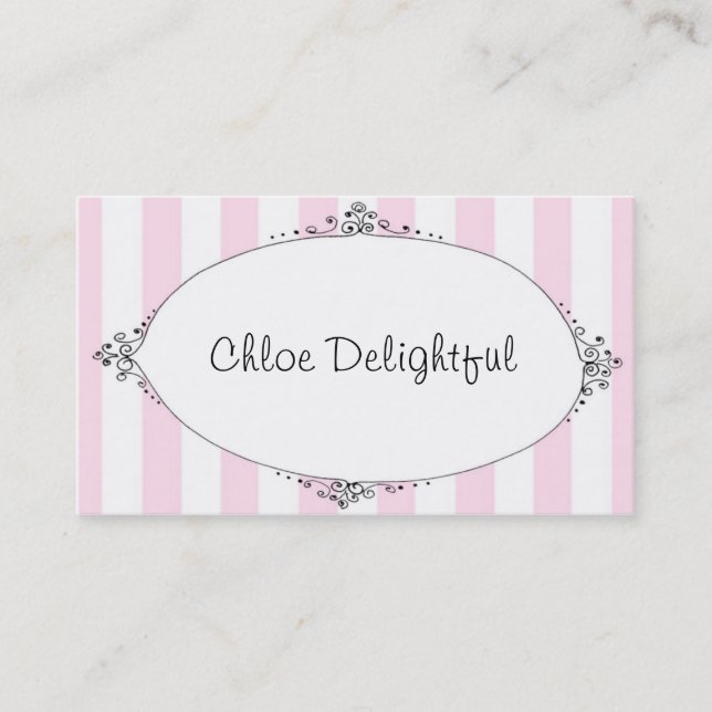 Chloe herrliches Rosa Stripes Telefonkarten Telefonnummerkarte (Vorderseite)