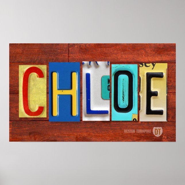 CHLOE-Lizenzschild Name-Zeichen-Plakat Poster (Vorne)