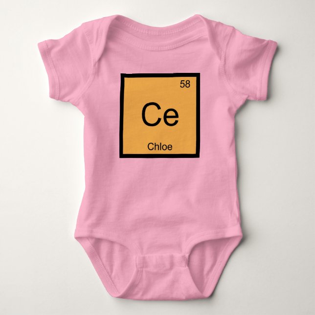 Chloe Name Chemistry Element Periodische Tabelle Baby Strampler (Vorderseite)