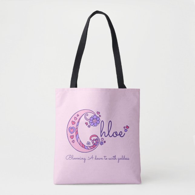 Chloe Namen- und Bedeutungsmonogrammtasche Tasche (Vorderseite)