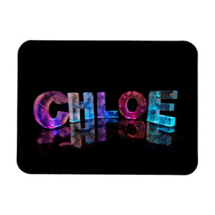Chloe- populäre Mädchen-Namen in den Lichtern 3D Magnet