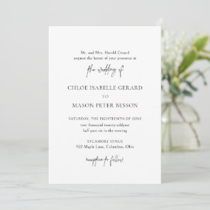 Chloe Schwarz-weiß Elegante Hochzeit Einladung