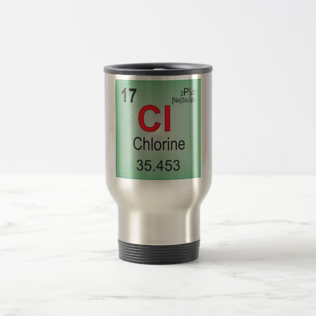 Chlor-einzelnes Element des Periodensystems Reisebecher (Mittel)
