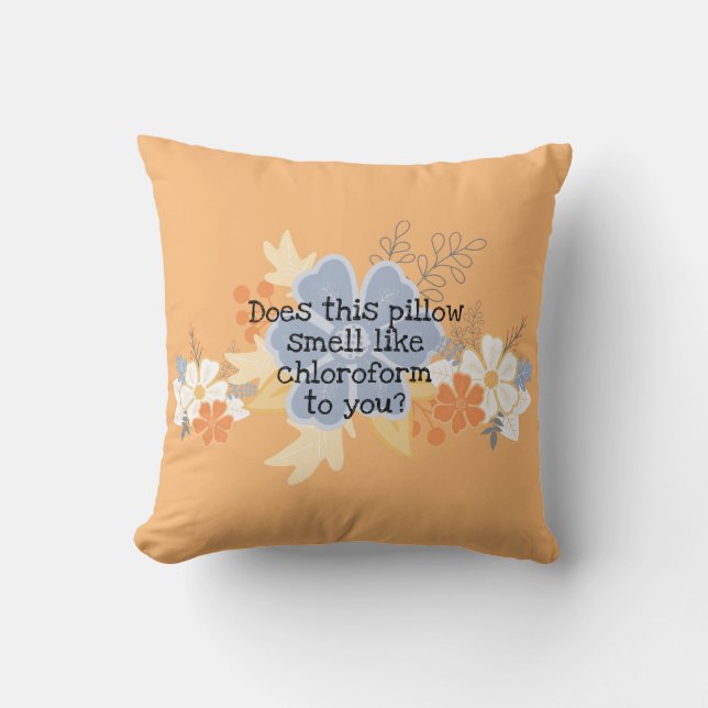 Chlorform Peach Gray Floral Blume Kissen Kissen (Vorderseite)