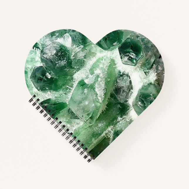 Chlorit Quarz Rock Crystal Cluster Notizbuch (Vorderseite)