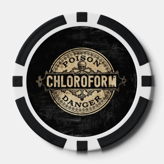 Chloroform Vintage Style Gift Label Pokerchips (Vorderseite)