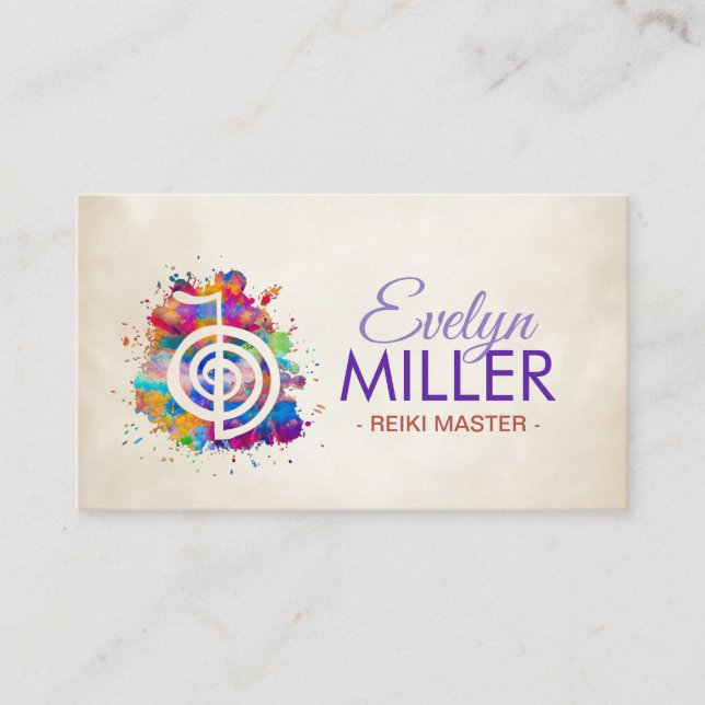 Cho ku Rei in farbenfroher Spritzer Visitenkarte (Vorderseite)