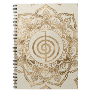 Cho Ku Rei - Pastellgold lotus mandala Notizblock