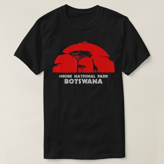 Chobe National Park Botswana Africa Safari Girrafe T-Shirt (Design vorne)
