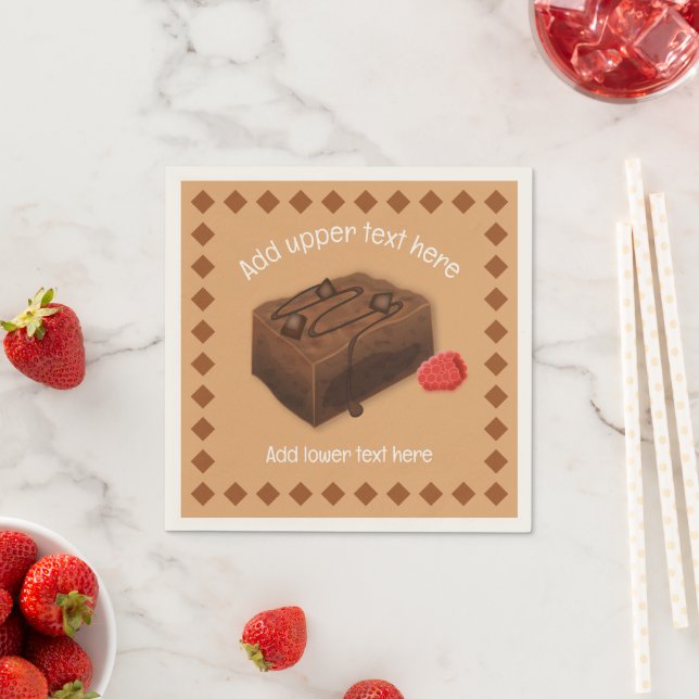 Choc Brownie Square und Raspberry - Ihre Veranstal Serviette (Beispiel)
