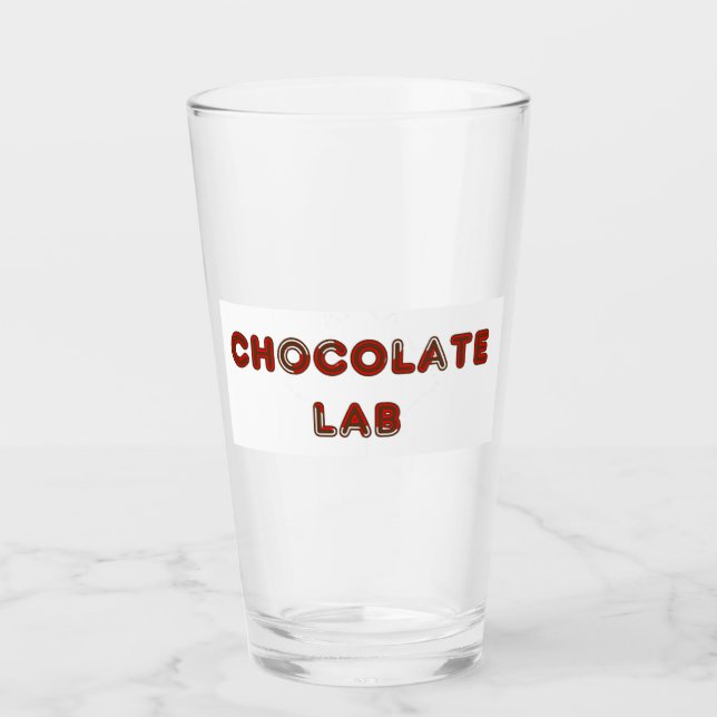 Choc Labrador Kanadische Flagge Glas (Vorderseite)